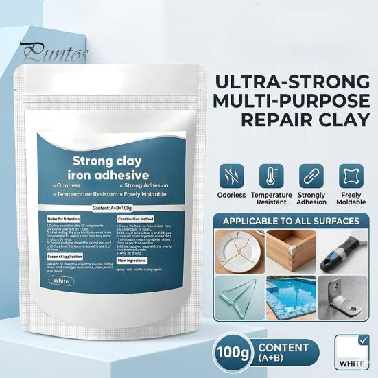 Heavy Duty Adhesive Clay 1/3 Sets High Strength Multi-Purpose Repair Clay, Strong Iron with Scraper Set & Gloves, Putty for Bonding Metal, Plastic,