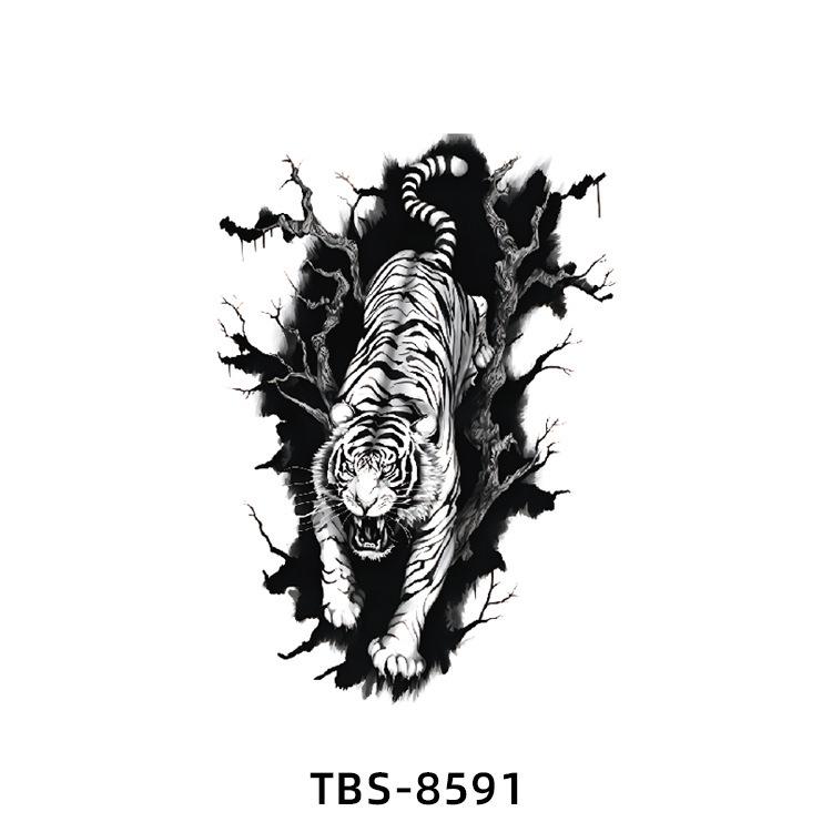 Realistiska Djurtotem Tatuering Klistermärken: Drake, Fenix, Tiger, Varg