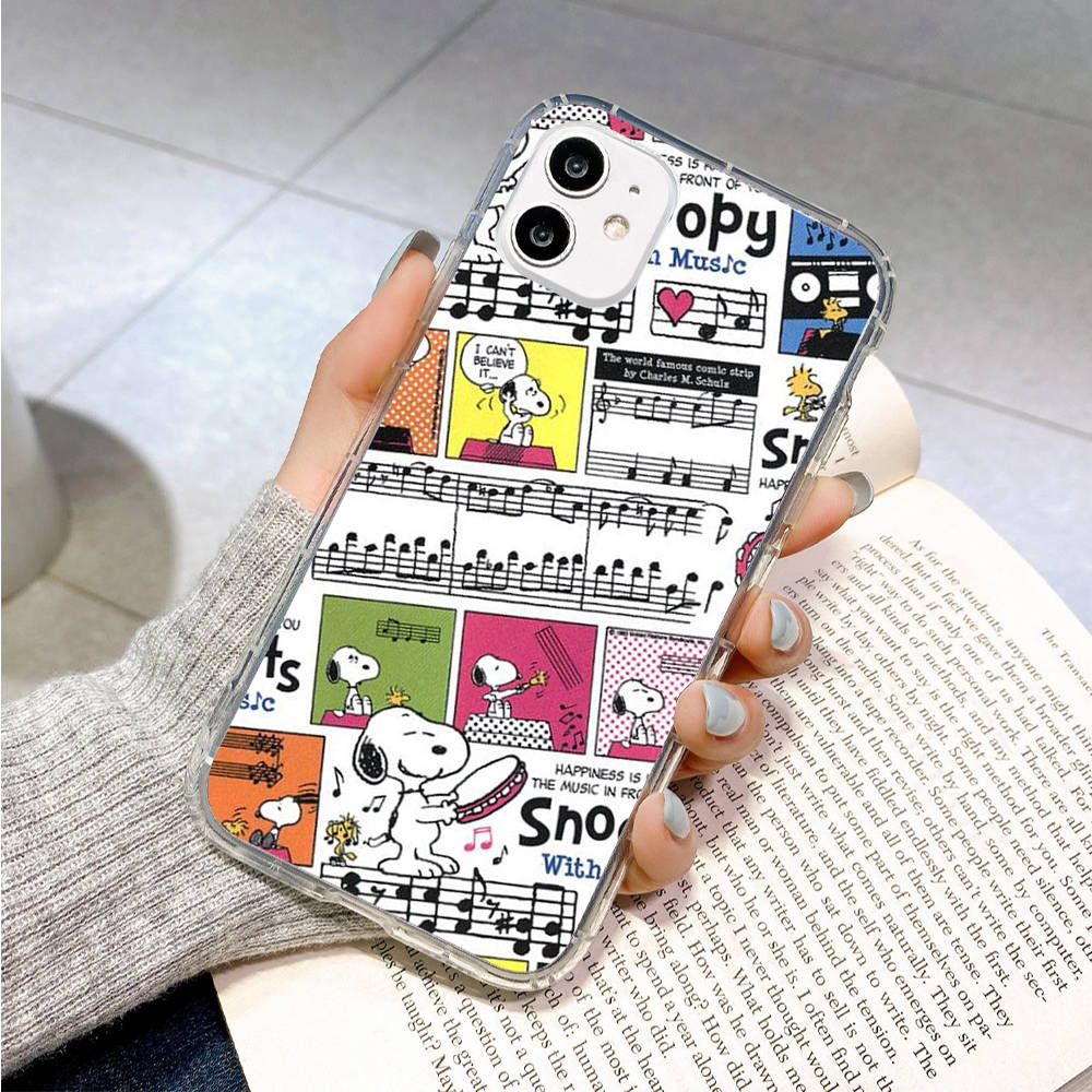 Case for Samsung A04 A14 A23 A34 A54 M23 M33 M52 M53 Realme 10 9 C30S C35 C55 VIVO Y02S Y21 Y51 X80 Pro Transparent Cover NI38 Funny Snoopy