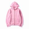 Unisex Hooded Zip-Up Sweatshirt Solid Color Casual Long Sleeve Pullover Men Women