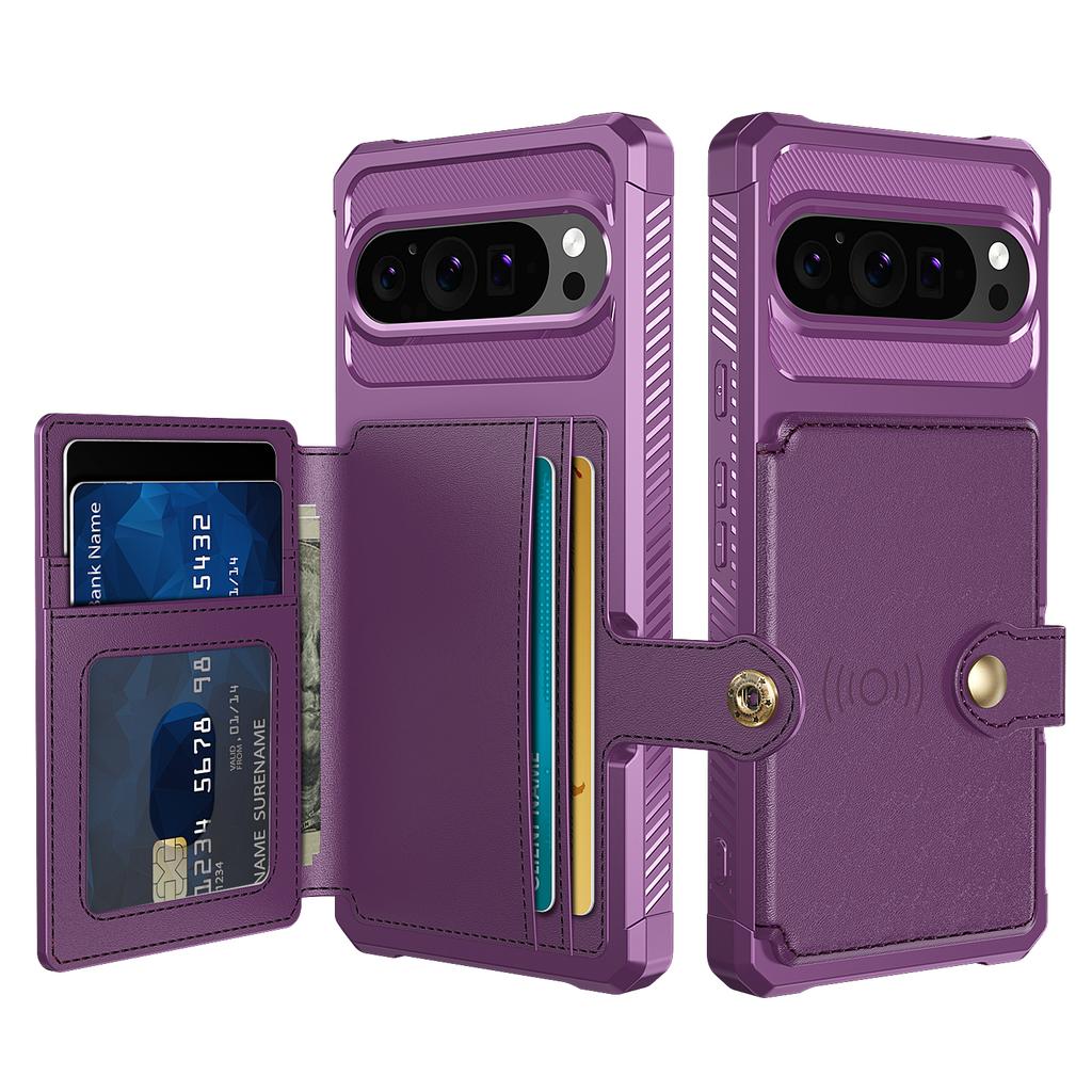 ZM03 For Google Pixel 9 Pro/9 Case with Card Holder PU Leather+TPU Phone Back Cover