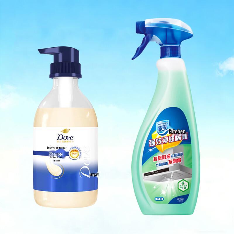 Dove Intensive Nourishing Shampoo & Jiaan Kitchen Oil Cleaner Bundle