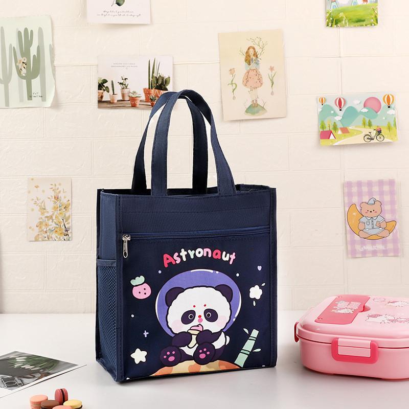 Childrens Cartoon Canvas Lunch Bag With Waterproof Handle For School And Travel