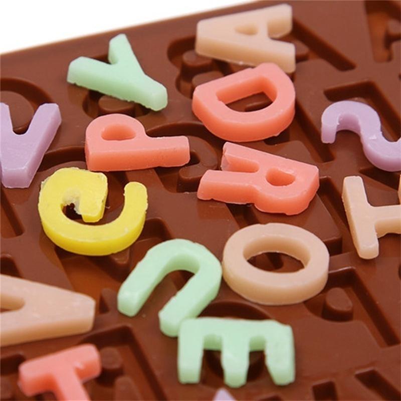 English Letters Number Silicone Mold Alphabet Fondant Cake Decorating Tools Chocolate Cupcake Mold K