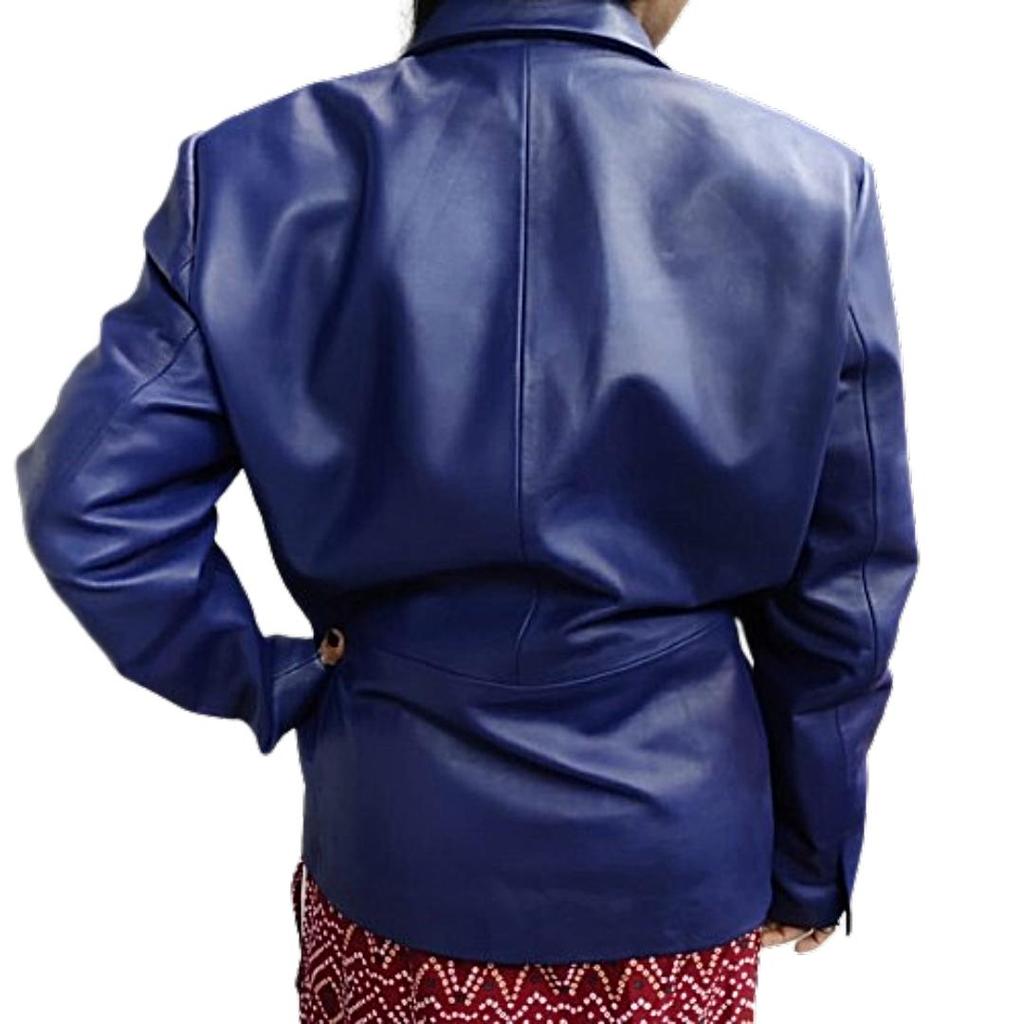 Women's Blazer Leather Jacket,red Leather jacket,Business Meeting COut,100% Genuine Leather Jacket,For Women,High-Quality ,Real Sheepskin