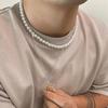 Bolt/Star Pendant Choker Layered Necklace Imitation Pearls Bead Neckchain for Women Girls Fashionable Jewelry Gift