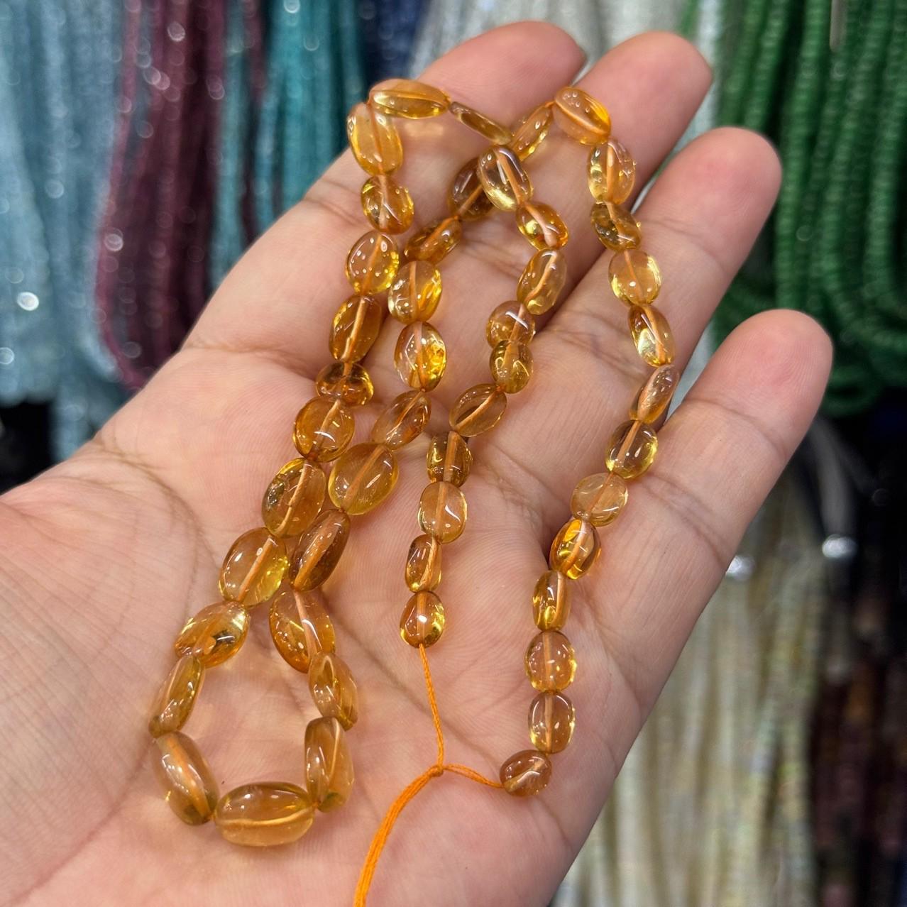 Натуральные желтые неровные плоские овальные бусины из цитрина (5-8мм) Ожерелье/Браслет