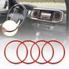 4PCS Red Interior A/C Vent Outlet Ring Trim For Toyota Tacoma 2016- US I