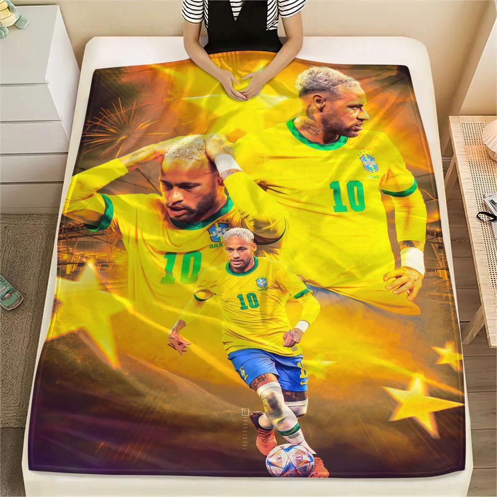 1PC Neymar Patterned Flannel Blanket Suitable For All Seasons for Home Decor Warmth and Comfort Gifts Holiday Present