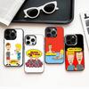 Cartoon B-Beavis and B-Butt-head Phone Case For iPhone17,16,15,14,13,12,11 Plus,Pro Max Colored Silver Plated Inside Cover