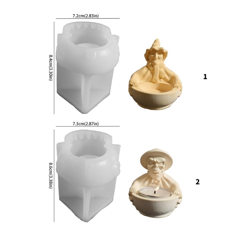 Reusable Silicone Skull Candle Mold Home Decorating Crafting Tool Silicone Texture for Halloween Party Supplies