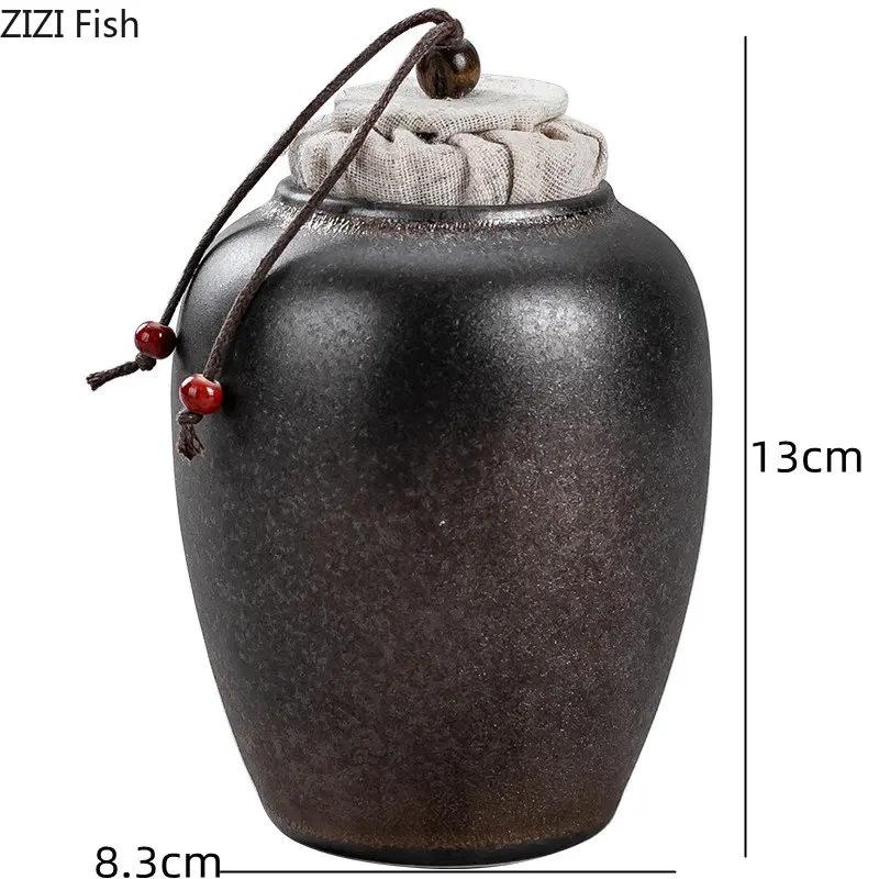 Keramik-Teekanne im japanischen Stil mit Deckel, Teebehälter, tragbarer, versiegelter Vorratstank, für die Küche zu Hause, Süßigkeiten, Kaffeebohnen