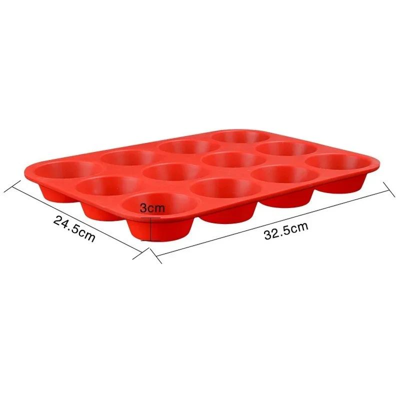 Hochwertiges Backzubehör Küche 12 Tassen Große Silikon Muffin Cupcake Form Cupcake Förmchen Backform