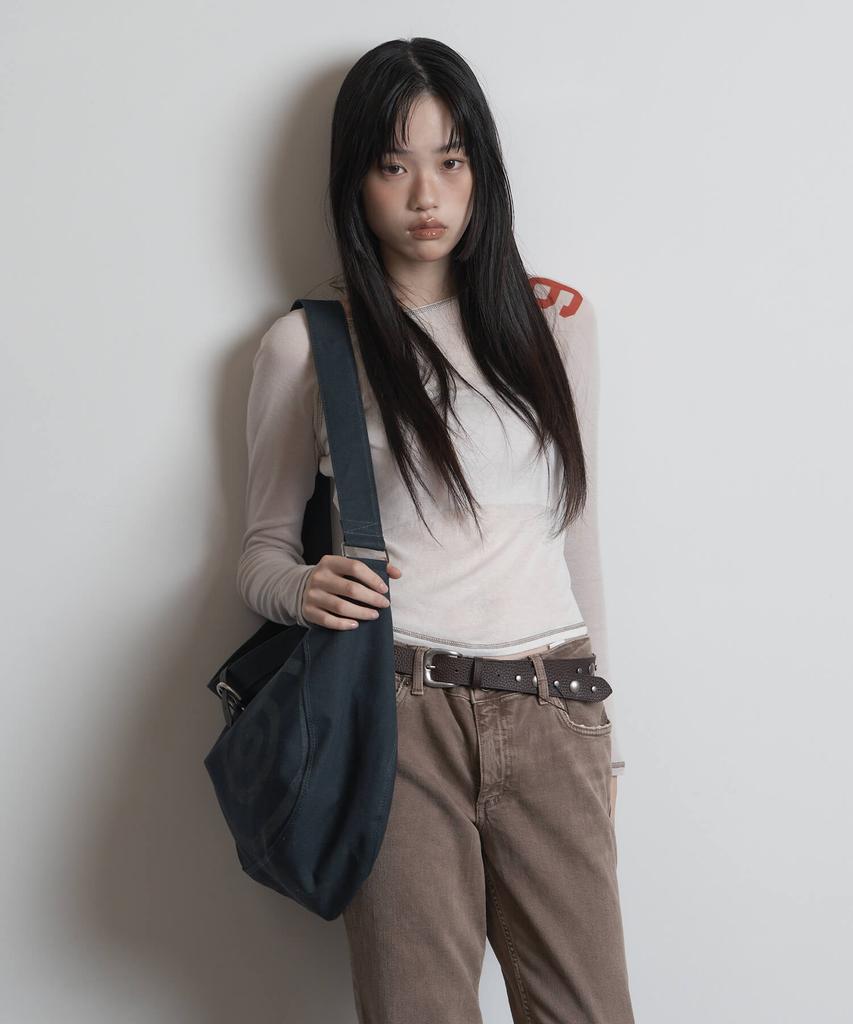 Peanut Loop Spiral Canvas Cross Bag Navy
