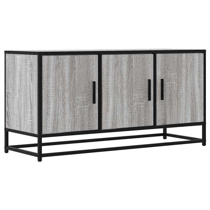 VidaXL Meuble TV sonoma gris 100x35x50 cm bois d'ingénierie et métal, banc TV, meuble hifi, centre de divertissement, buffet 848832