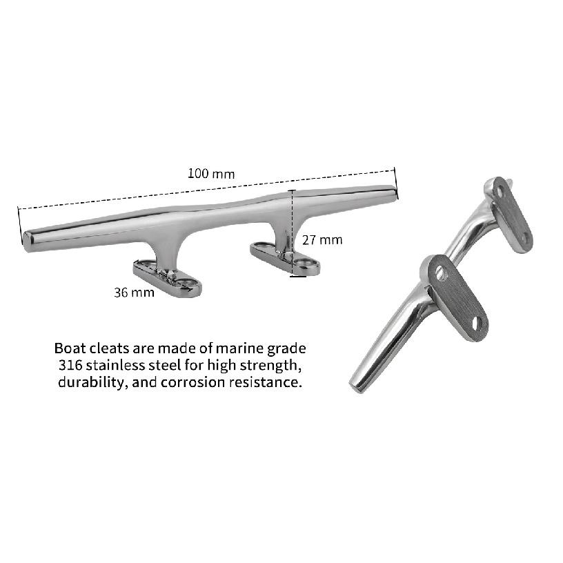 4/5/6 inch Heavy Duty Boat Dock Rope Mooring Cleats 316 Stainless Steel Marine Cleats Pull Up For Yacht Ship Auto Deck Ropes