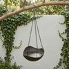 Hanging Bird Bath Imitation Wood Grain Plastic Bowl with Metal Chains Rustic Bird Bath Feeder Bowl for Multiple Birds Outdoor Garden Backyard Decor