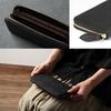 [HIRAMEKI.] Genuine Leather Wallet for Men and Women, Mini Zip-Around Long Wallet, Morris Classic, Slim and Compact, William Morris Art (Black)