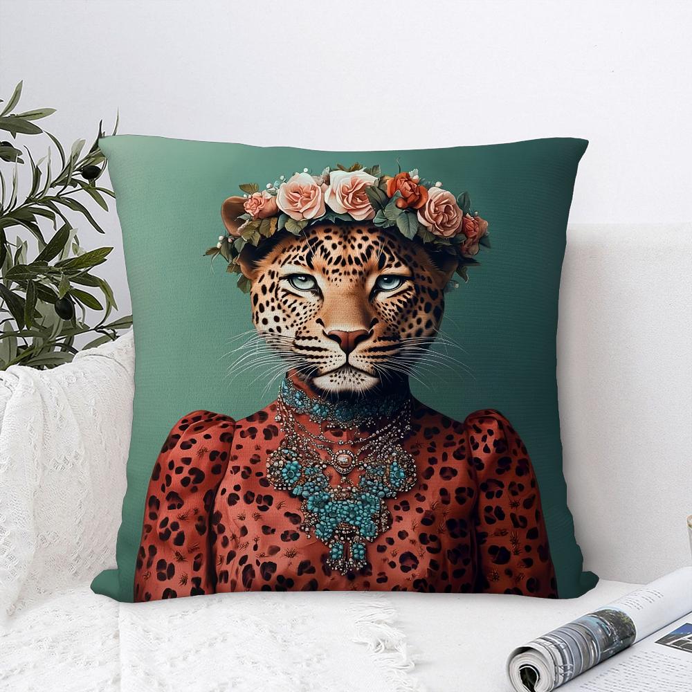 Europäische Mode Leopard Kissenbezug Sofa Dekorative Zuhause Doppelseitiger Druck Plüsch Überwurf Kissenbezüge Kissen Dekor Hülle