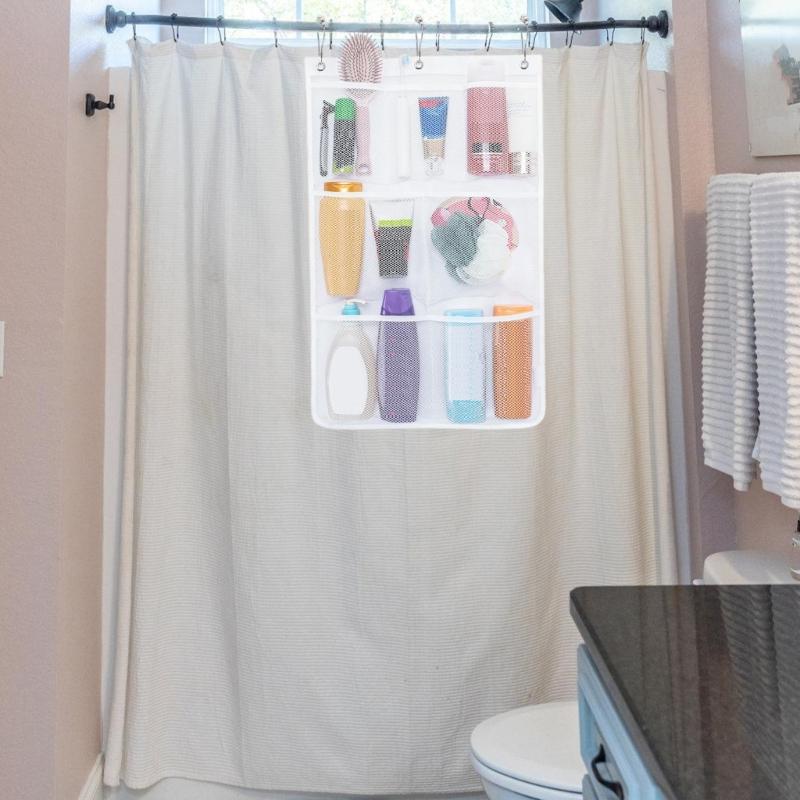 Multifuntional Bathroom Wall Pouch Hanging Storage Bag Waterproof Shower Caddys Suitable for Shampoo Soap Toothbrush