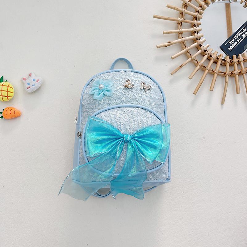 Trendy Bowknot Sequin Children's School Bag Ages 2-5 Girls Waterproof