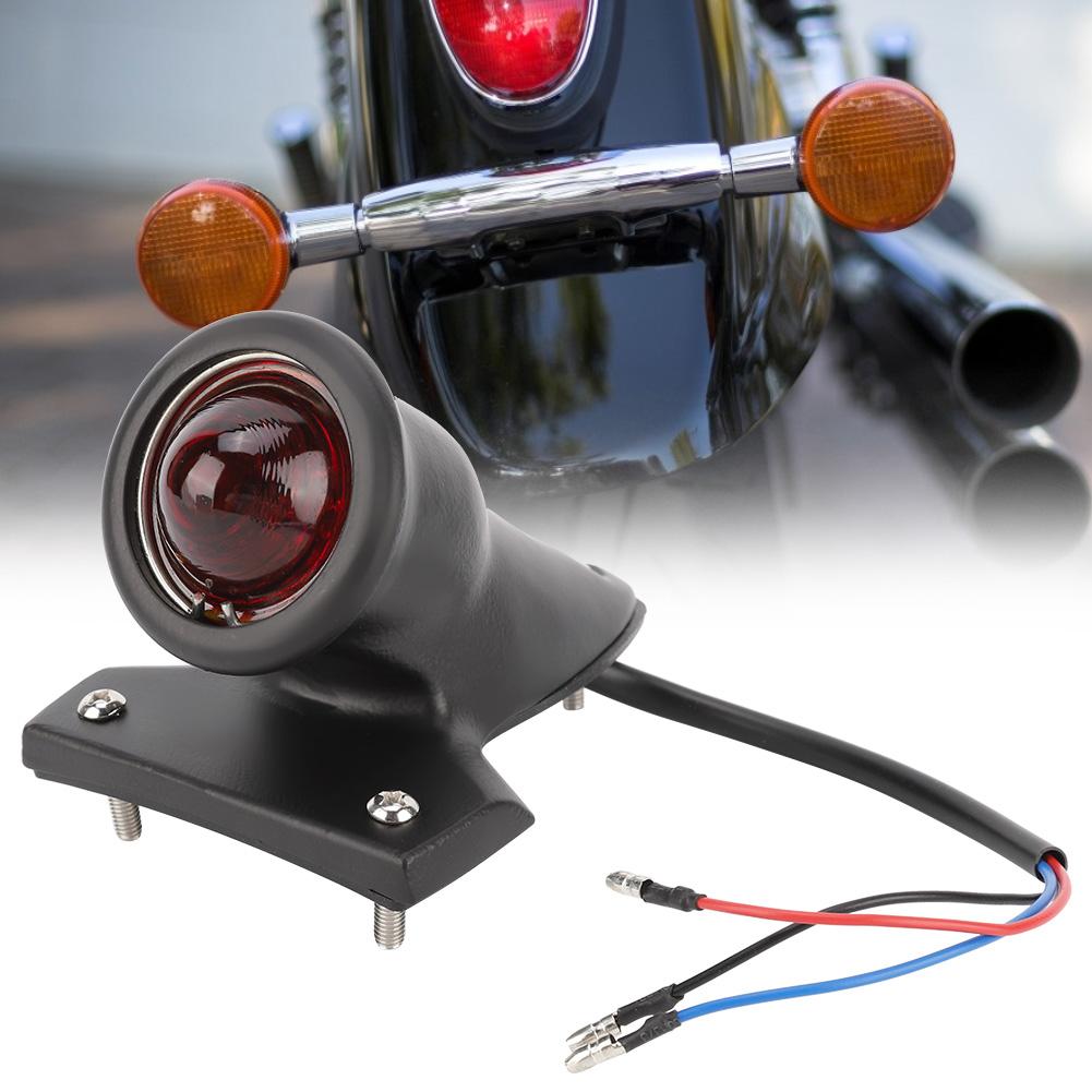 Universal Motorcycles Plating Retro Taillights Tail Brake light Lamp Black SLJ W042B