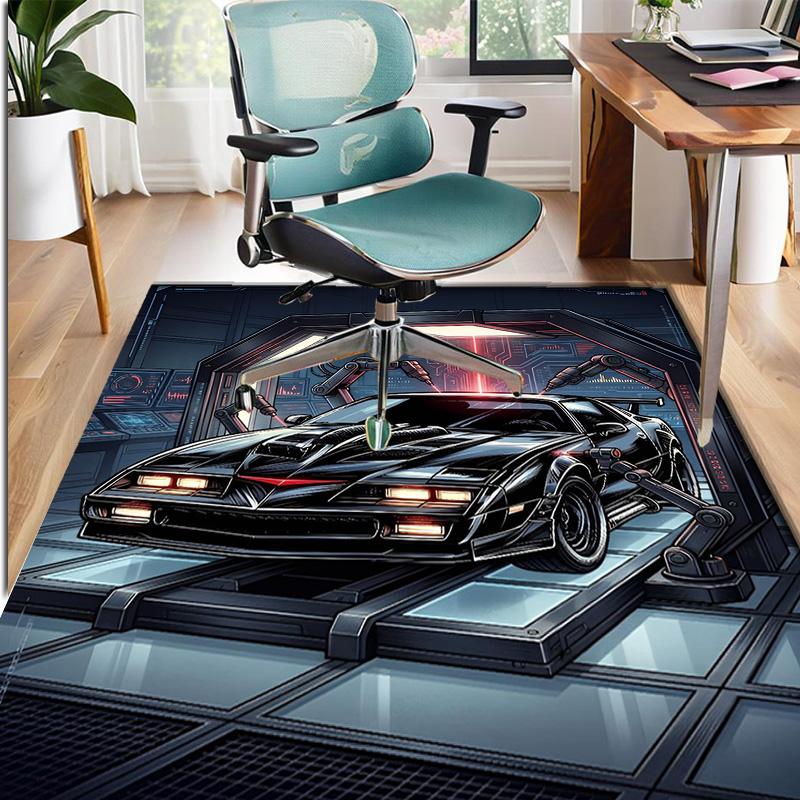 Knight Rider Pattern Rug, Indoor/Outdoor Mat, for Picnic, Gameroom, Bedroom, Office, Living Room, Home Decor Carpet, Birthday Gift