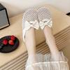 Fashion Baotou Slippers Women's Round Head Mesh Breathable Bow Outer Wear Soft Bottom Light Anti-slip Beach Semi-drag