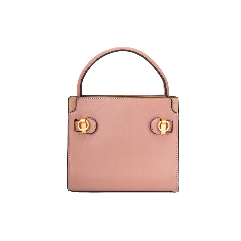 Tory Burch Lee Radziwill Detachable Shoulder Strap Snap Closure Mini Bag Women Shoulder Bags Pink 86384-664