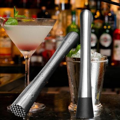 Stål Vinblandningspinne Muddler Cocktailrörskedja Shaker Iskrossare Barverktyg