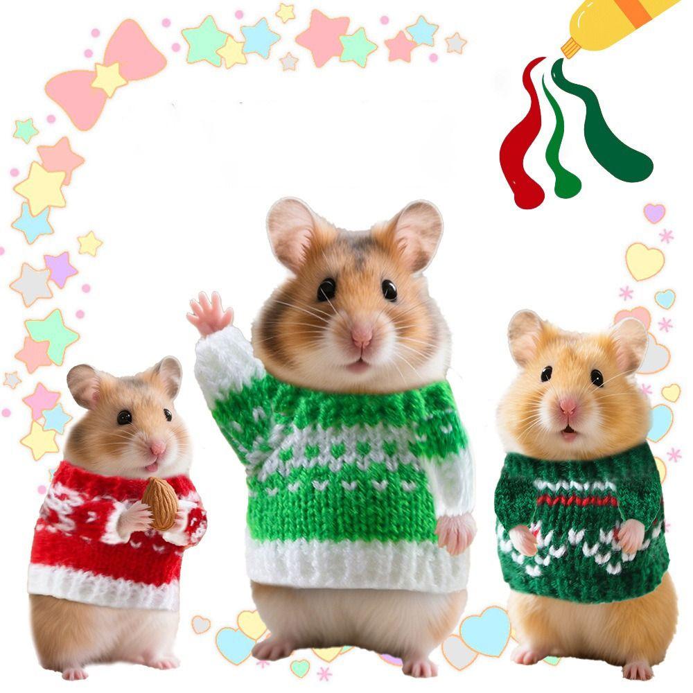 Soft Small Pets Sweater Warm Knitted Sweater Party Supplies Hamster Sweater  Christmas Decoration