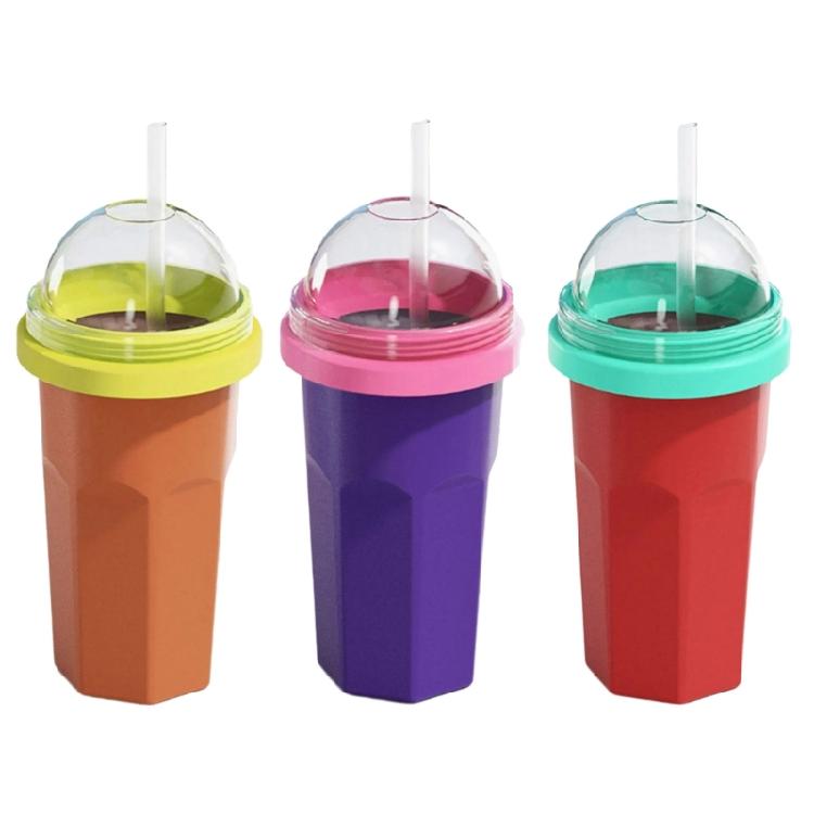Slushies Cup with Lid and Straw Slush Cup for Juices Milk and Ice Cream Use Portable Iced Drink Maker for Outdoors violetto