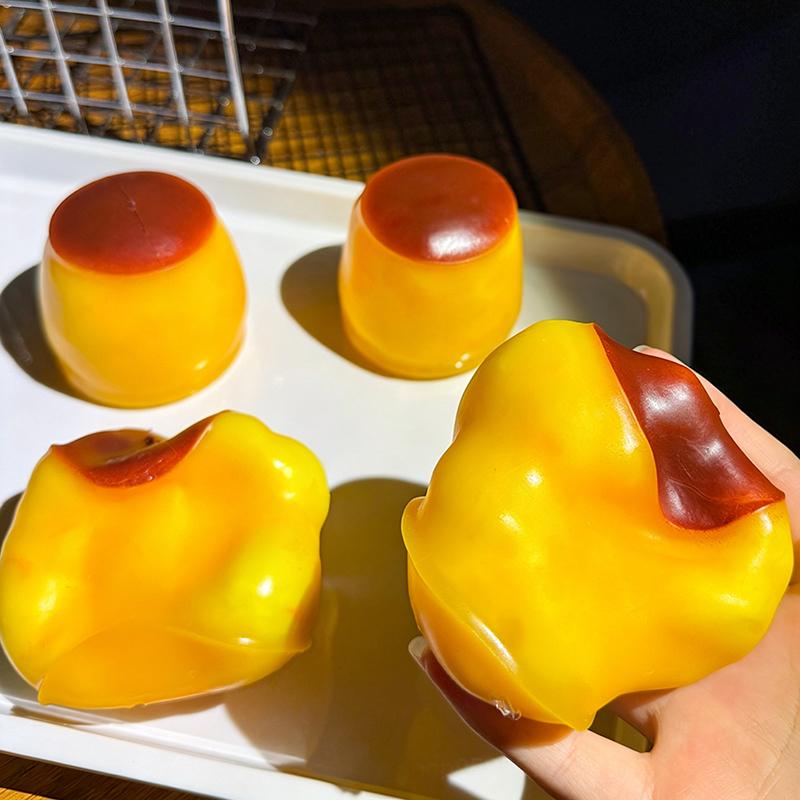 Pudding Squishy Squeeze Toys Food Design Tear Resistant Sensory Fidget Stress Relief for Office Desk Anxiety Calming