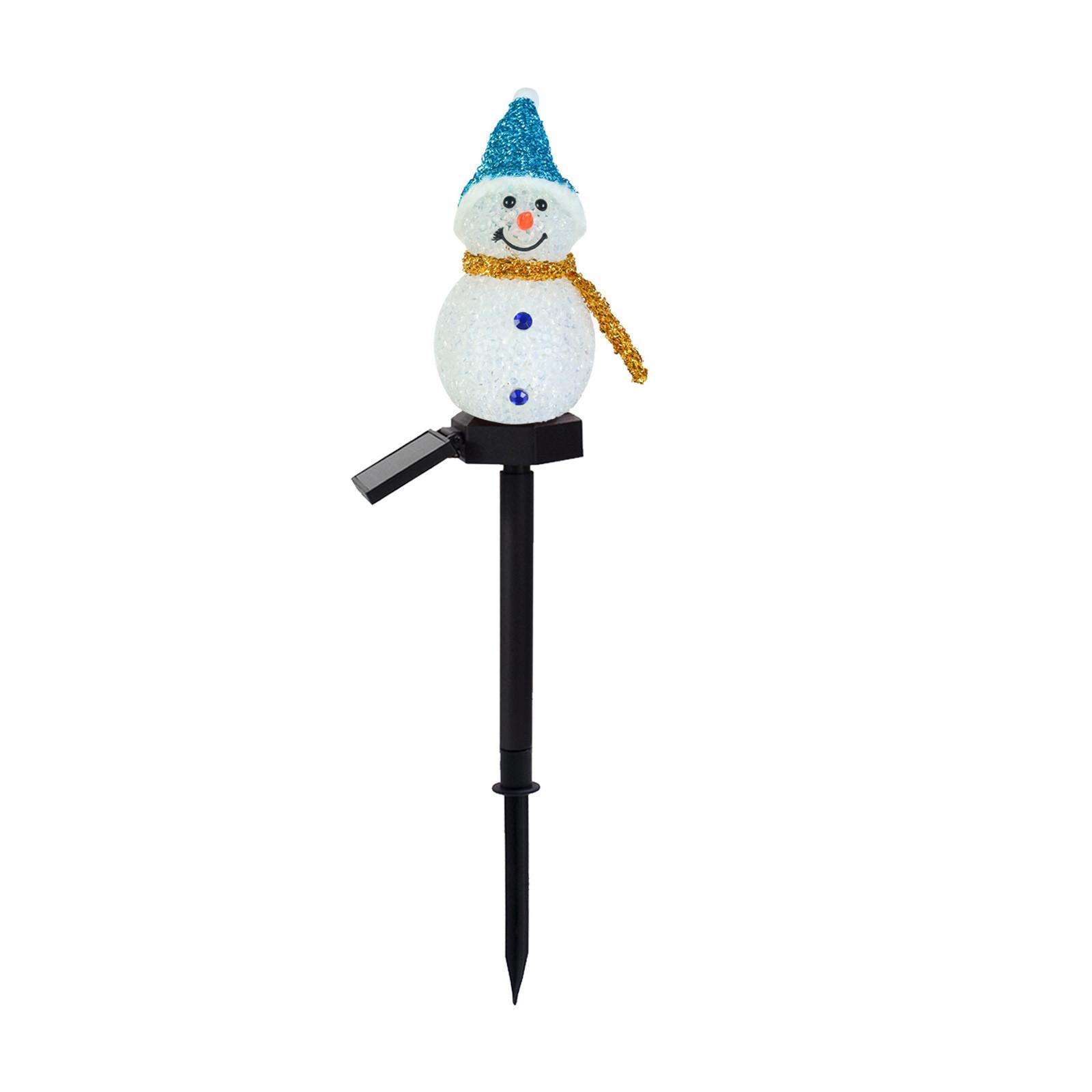 

Christmas Solar Snowman Light Outdoor Waterproof Snowman Christmas Stake Solar Light Garden синий