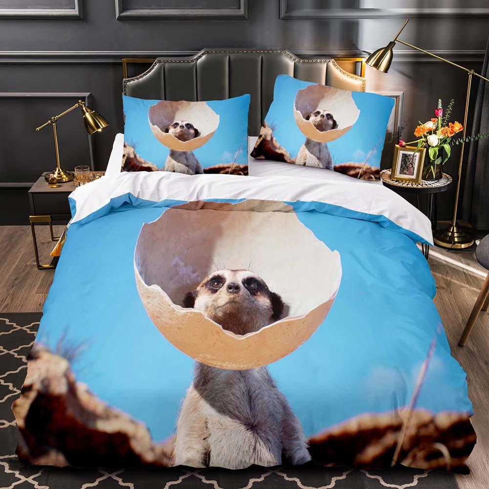 Lion King Queen Duvet Cover Watercolor Animal Bedding Set for Kids Teens Adults Colorful Wildlife 2/3pcs Polyester Quilt Cover