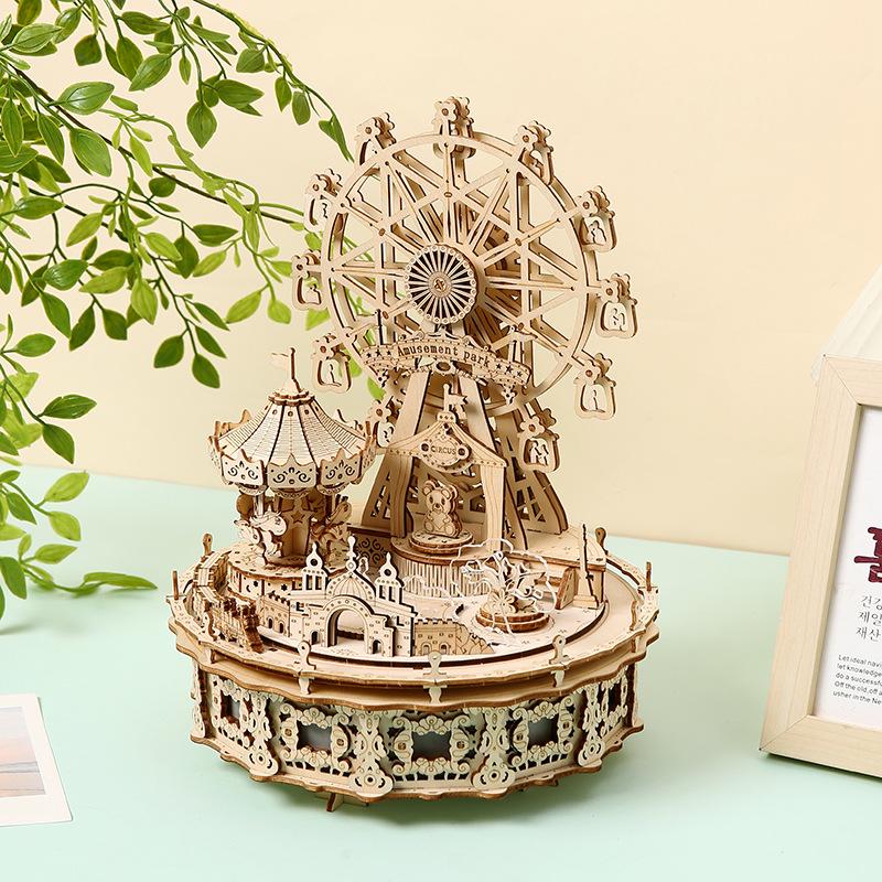 3D Dream Amusement Park Wooden Jigsaw Puzzle: Children's Educational Toy and Desk Ornament