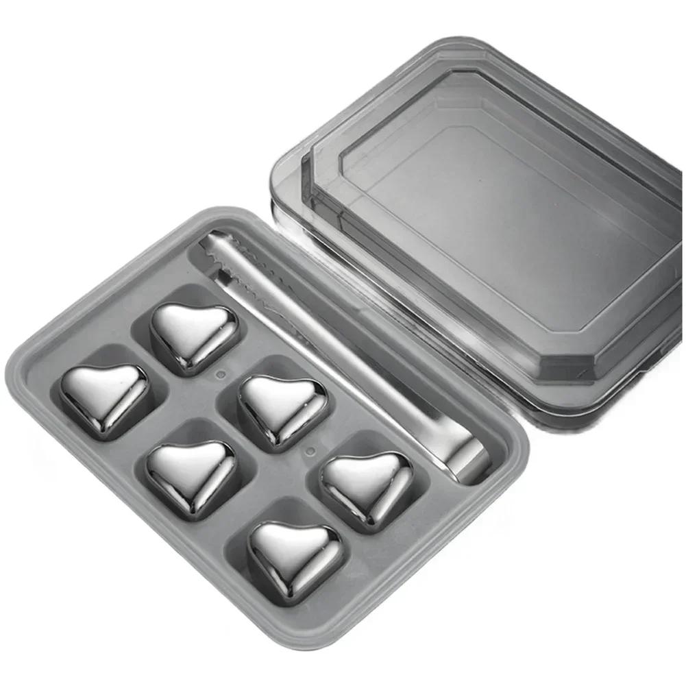 1set Reusable Stainless Steel Whiskey-Stones 3.1*2.6*2.7cm Chill Drinks Without Diluting Flavor! For 3-5 Hours Cooling Barware