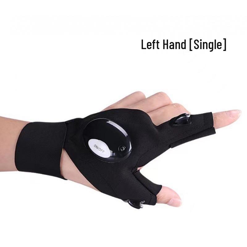 Cross-Border LED Flashlight Fishing Gloves - Night Repair & Luminous Finger Lights.