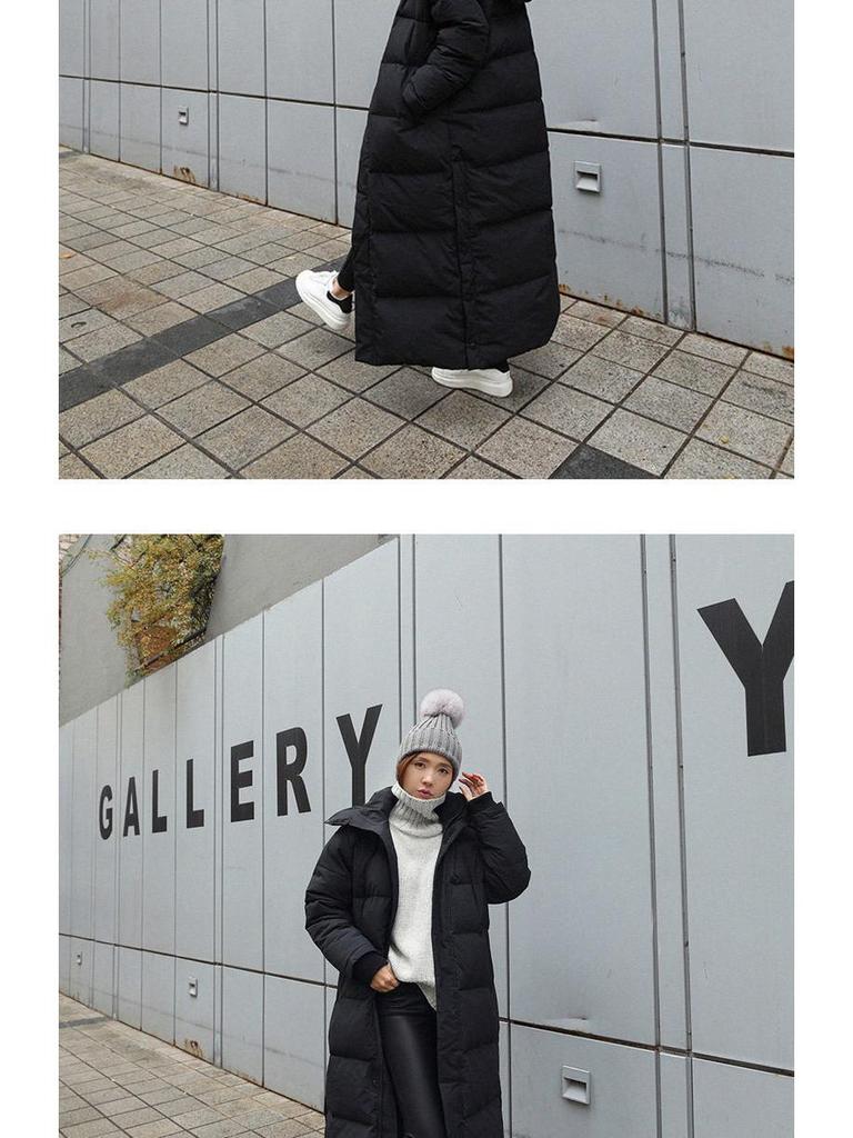 Korean Style Winter 2025 Women's Thick Over-the-Knee Cotton Coat