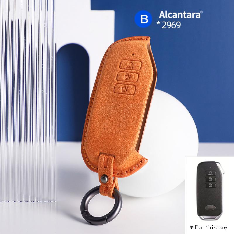 For Kia Niro Hybrid Sportage K5 Sorento MQ4 Ev6 Seltos Alcantara 7 Button Car Key Case Keychain Accessories 2025 2025 2025 2025