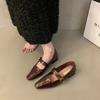 French Retro Temperament Late Autumn Shallow Mouth Single Shoes Fairy Fairy New Heel 2025 Late Mary Jane Shoes Korean Version Low