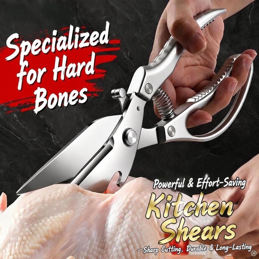 High-End Stainless Steel Kitchen Scissors for Home Use Multi-Functional Food Bone Cutting Meat Roasting Scissors5