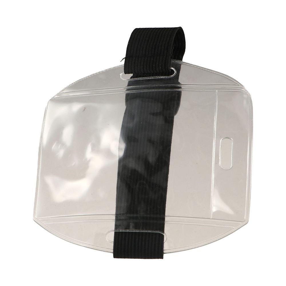 Plastic ID Card Holder Transparent Card Cover Credit Card Case Arm Band ID Badge Holder  Men