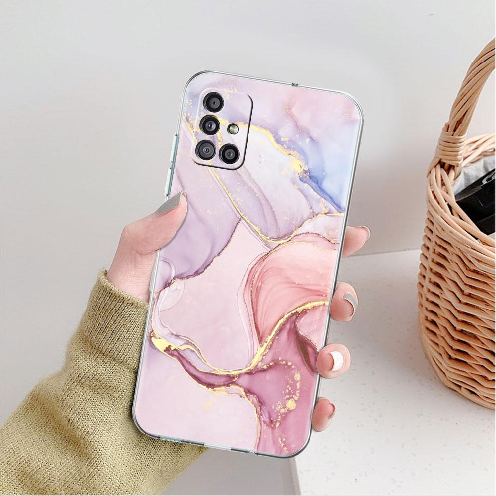 Marble Pattern 3 Clear Case For Samsung Galaxy A52 A12 A51 A32 A21s A71 A32 A22 A50 A70 A31 A72 5G Phone Cover