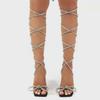 Women's Roman Rhinestone Bow High-Heel Sandals, Summer 2022