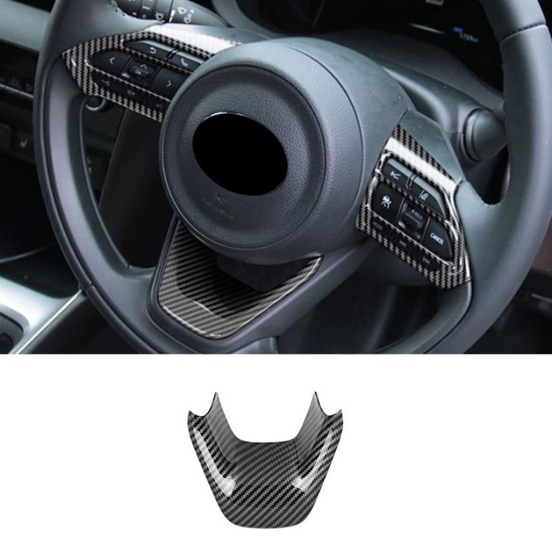 For Toyota Yaris /yaris Cross    CarbonFiber Car Steering Wheel Panel Cover Trim Decorate Frame Sticker Accessories