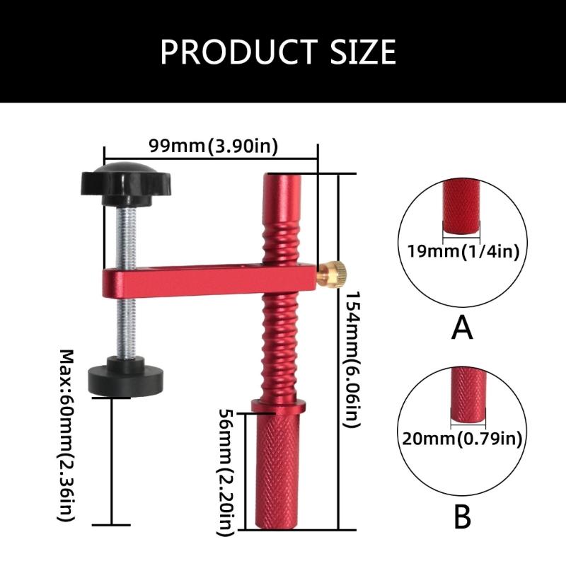 Aluminum Dog Clamps Quick Acting Hold Down, 19mm/20mm Holes Hold Down Clamps for Woodworking Table Workbench Accessories