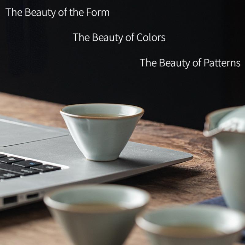 1 Set Of 4 Pcs Ceramic Travel Tea Set Include One Pot And Three Cups Outdoor Camping Portable Tea Set For Home Restaurant Hotel Office Tea Accessories