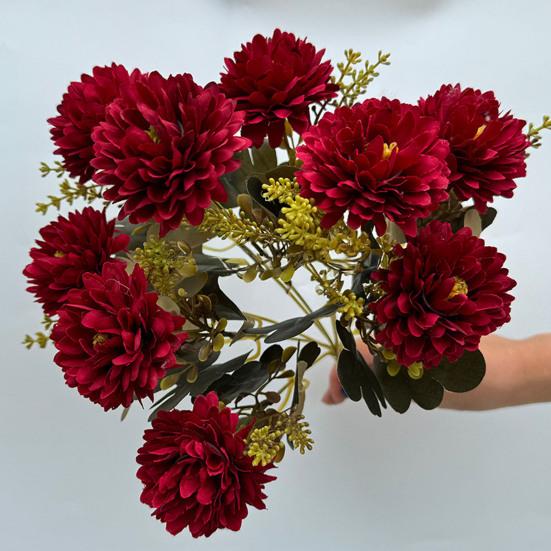 Chrysanthemum Bunch Faux Flowers with Bendable Stems Realistic Fake Flowers