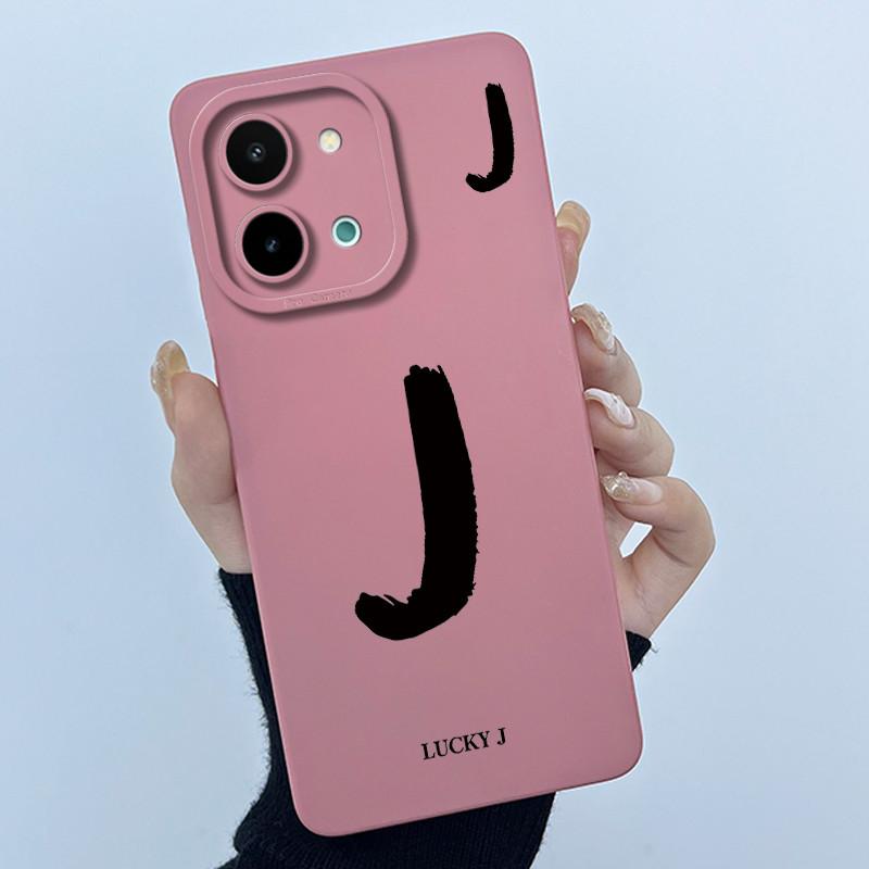 For Vivo Y28 4G Case Simple Letters Full Protection Back Cover For Vivo Y 28 Funda Soft Liquid Silicone Anti Drop Phone Shell